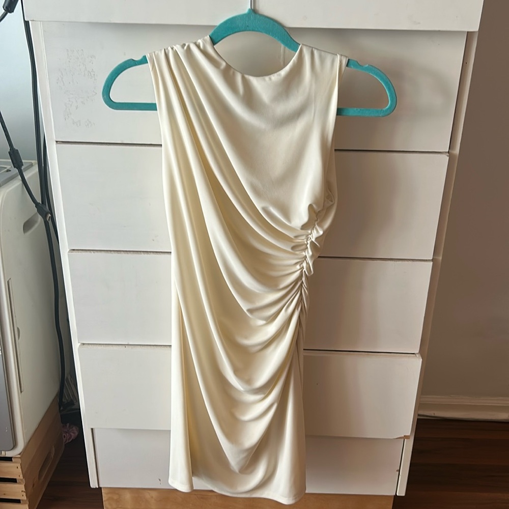 Cream touched cocktail dress